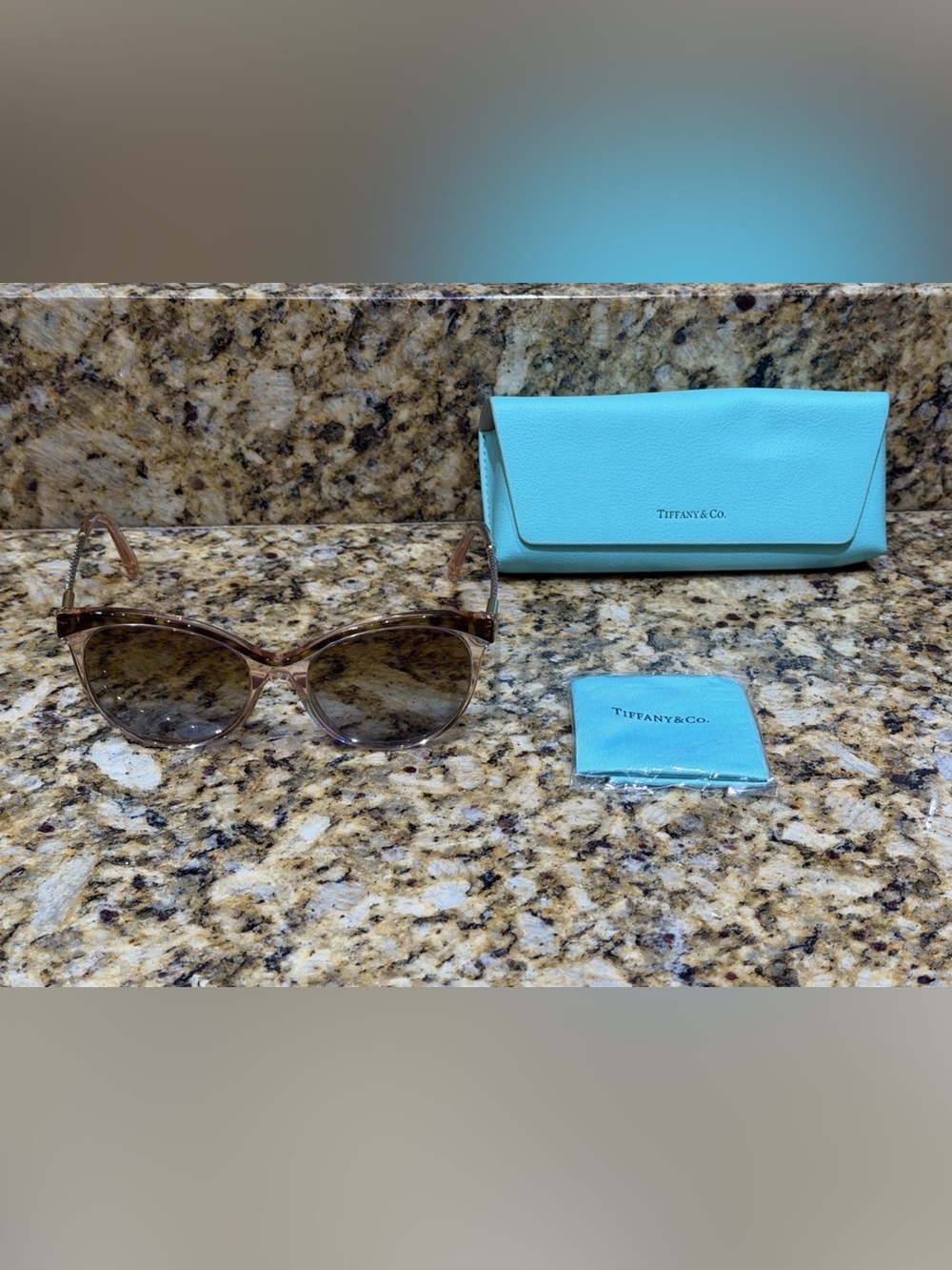 Tiffany Women's Cat Eye Sunglasses TF4149 8290/9T Havana 55mm Authentic